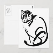 Ontwerp voor tekening van Siamese kattenpenseel Briefkaart (Voorkant / Achterkant)