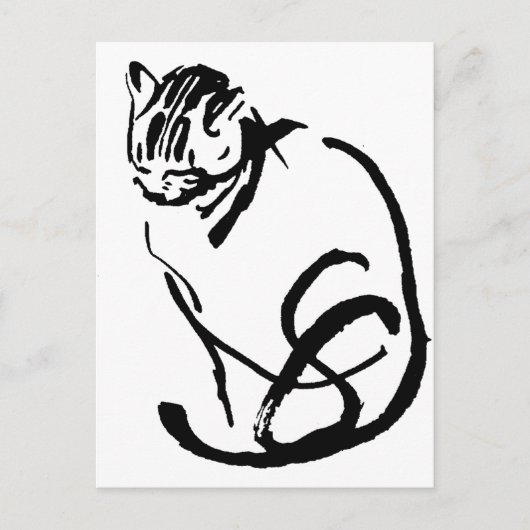 Ontwerp voor tekening van Siamese kattenpenseel Briefkaart (Voorkant)