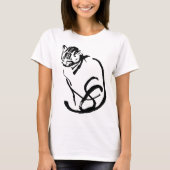 Ontwerp voor tekening van Siamese kattenpenseel T-shirt (Voorkant)