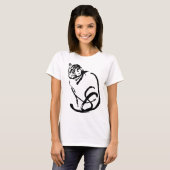 Ontwerp voor tekening van Siamese kattenpenseel T-shirt (Voorkant volledig)