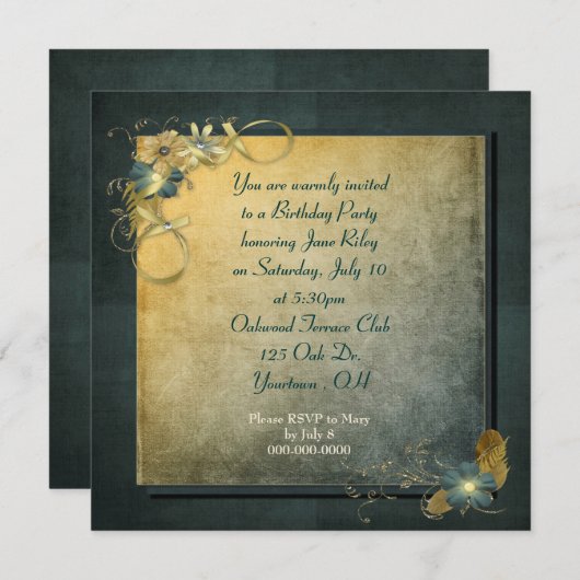 ontwerp voor verjaardagsfeestje kaart (Voorkant / Achterkant)