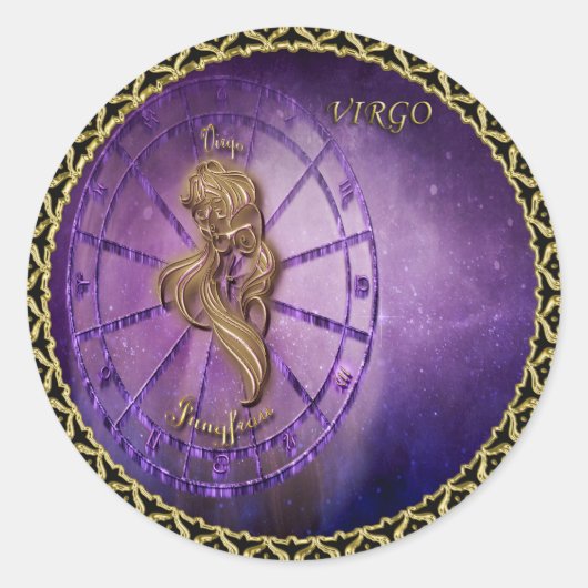 ontwerp voor virgo Zodiac Astrology Horoscope Ronde Sticker (Voorkant)