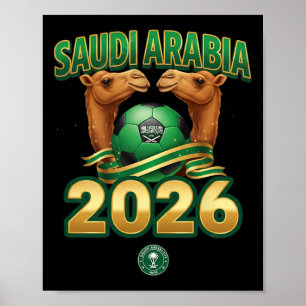 Ontwerp voor voetbal 2026 Saoedi-Arabië team  Poster