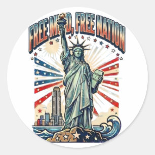 Ontwerp voor Vrije Geest Vrij Nation Ronde Sticker
