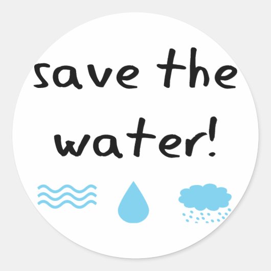 Ontwerp voor waterbehoud! ronde sticker (Voorkant)