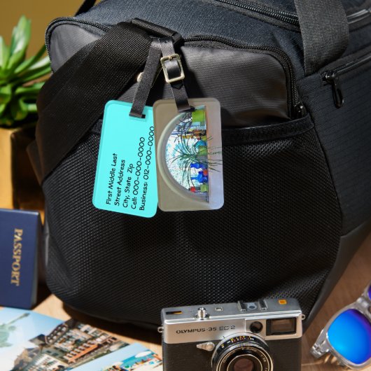 Ontwerp voor Waterverf halve maan venster Bagagelabel (Voorkant /achterkant)