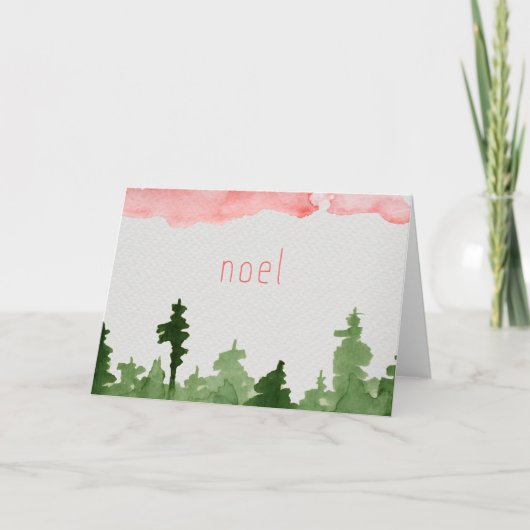 Ontwerp voor waterverf van noel voor kerstmis kaart (Voorkant)
