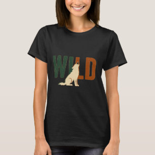 Ontwerp voor wilde wolf die huilt natuuravontuur t-shirt