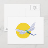 ontwerp voor zon en libellen briefkaart (Voorkant / Achterkant)