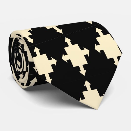 Ontwerp voor zwart en crème stropdas (Opgerold)