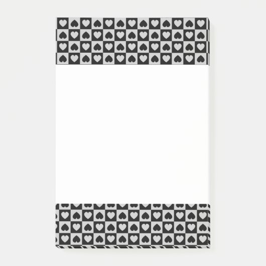 Ontwerp voor zwart en grijs hart post-it® notes (Voorkant)