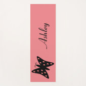  ontwerp voor zwart-roze vlinder, speciaal ontworp yogamat (Voorkant)