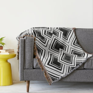 Ontwerp voor zwart-wit kunstdeco deken