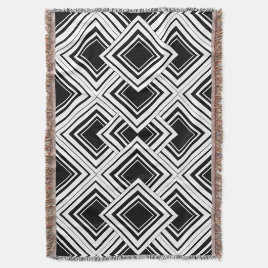 Ontwerp voor zwart-wit kunstdeco deken (Voorkant Verticaal)