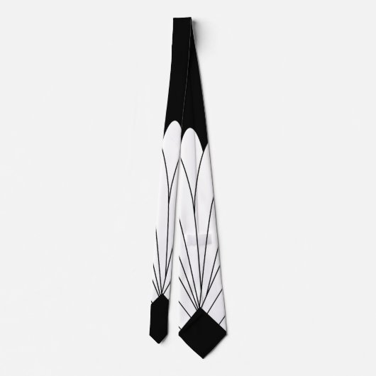 Ontwerp voor zwart-wit kunstdeco stropdas (Achterkant)