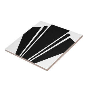 Ontwerp voor zwart-wit kunstdeco tegeltje