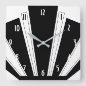 Ontwerp voor zwart-wit kunstdeco vierkante klok (Voorkant)