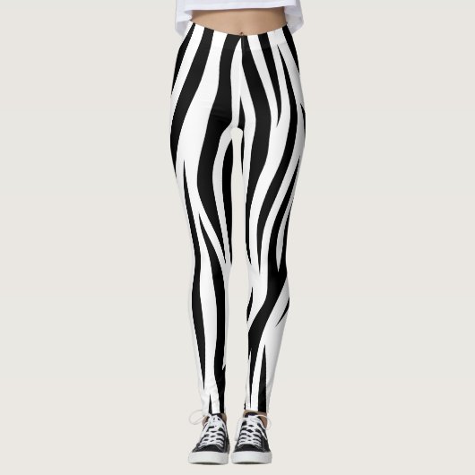 ontwerp voor zwart-wit zebra leggings (Voorkant)