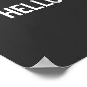 Ontwerp voor zwart-witWord Art-typografie - HALLO Poster (Hoek)