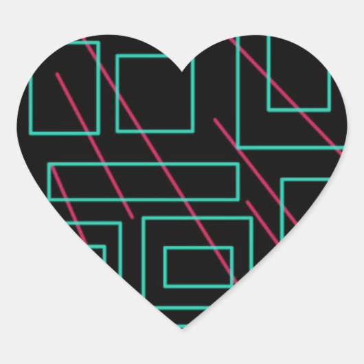 ontwerp voor zwarte achtergrond hart sticker (Voorkant)