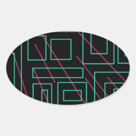 ontwerp voor zwarte achtergrond ovale sticker