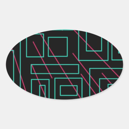 ontwerp voor zwarte achtergrond ovale sticker (Voorkant)