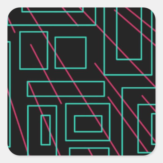 ontwerp voor zwarte achtergrond vierkante sticker (Voorkant)