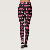 Ontwerp voor zwarte en roze korrelige artikelen leggings (Achterkant)