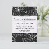 Ontwerp voor zwarte en witte moderne cirkels kaart (Staand voorkant)