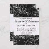 Ontwerp voor zwarte en witte moderne cirkels kaart (Voorkant / Achterkant)