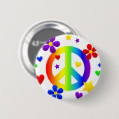 ontwerp vredesteken ronde button 5,7 cm (Voorkant /achterkant)