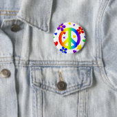 ontwerp vredesteken ronde button 5,7 cm (In situ)