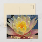 Ontwerp/Waterlelie, Nymphaeum/Gelukkige Verjaardag Feestdagenkaart (Voorkant / Achterkant)