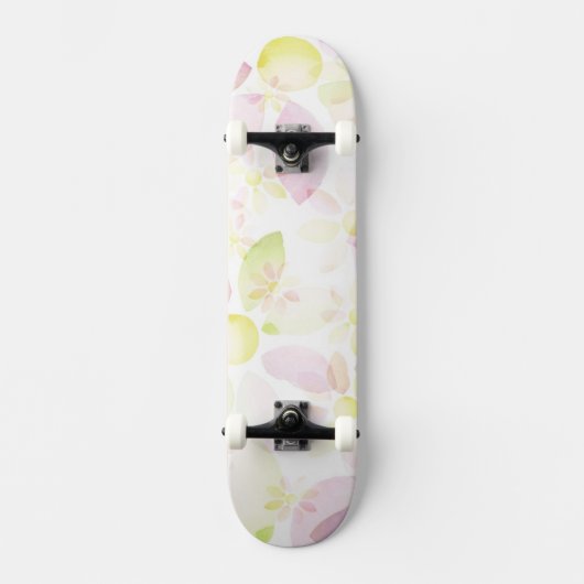 Ontwerp waterverf bloem achtergrond, textuur persoonlijk skateboard (Voorkant)