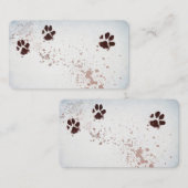 ontwerp waterverf hondenpootafdrukken visitekaartje (Voorkant / Achterkant)