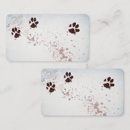 ontwerp waterverf hondenpootafdrukken visitekaartje (Voorkant / Achterkant)