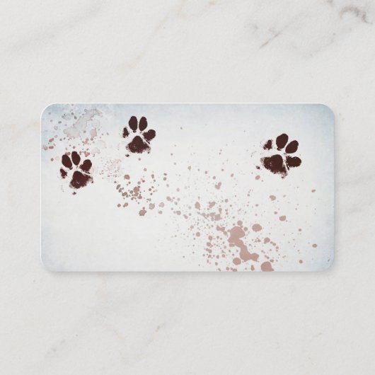 ontwerp waterverf hondenpootafdrukken visitekaartje (Achterkant)