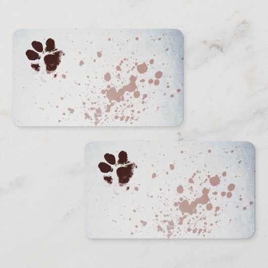 ontwerp waterverf hondenpootdruk sepia visitekaartje (Voorkant / Achterkant)