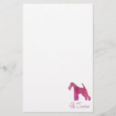 Ontwerp Waterverf Wire Fox Terrier Silhouette Briefpapier (Voorkant)