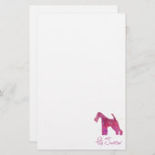 Ontwerp Waterverf Wire Fox Terrier Silhouette Briefpapier (Voorkant / Achterkant)