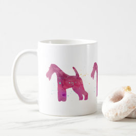 Ontwerp Waterverf Wire Fox Terrier Silhouette Koffiemok