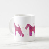 Ontwerp Waterverf Wire Fox Terrier Silhouette Koffiemok (Voorkant links)