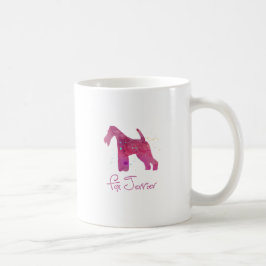 Ontwerp Waterverf Wire Fox Terrier Silhouette Koffiemok