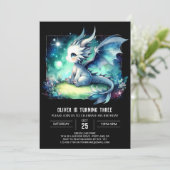 Ontwerp Whimsy Dragon Verjaardag Kaart (Staand voorkant)
