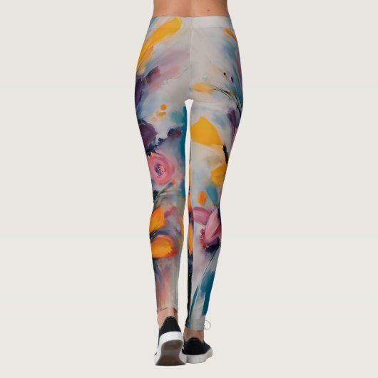 Ontwerp zomerbloemen leggings (Achterkant)