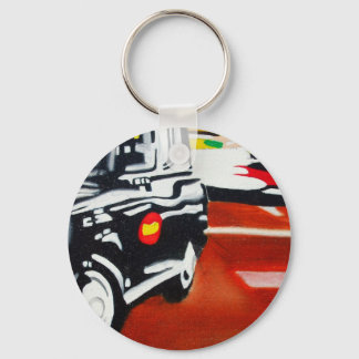ontwerp zwarte taxi londense taxi sleutelhanger