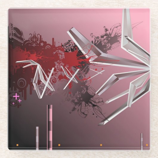 Ontwerpachtergrond Glazen Onderzetter (Voorkant)