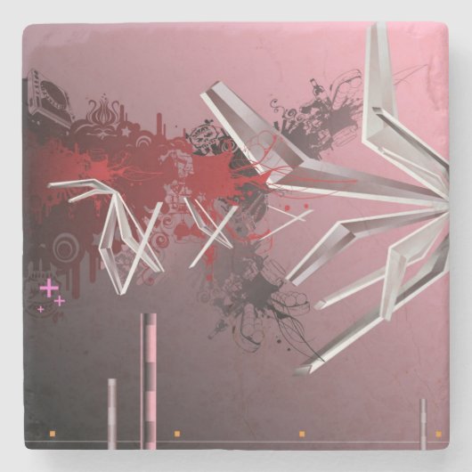 Ontwerpachtergrond Stenen Onderzetter (Voorkant)