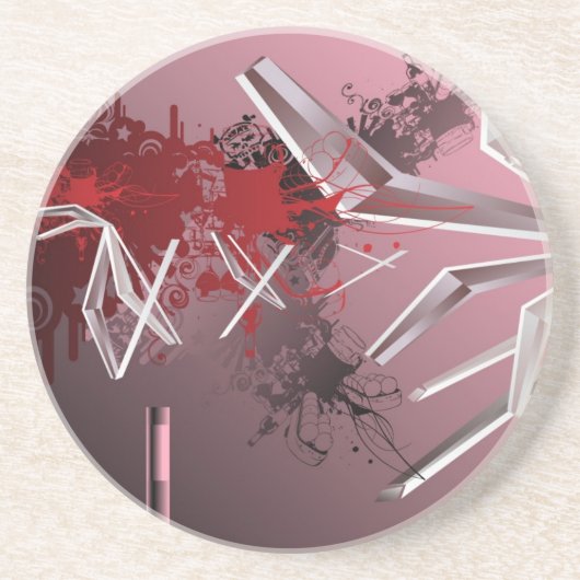 Ontwerpachtergrond Zandsteen Onderzetter (Voorkant)