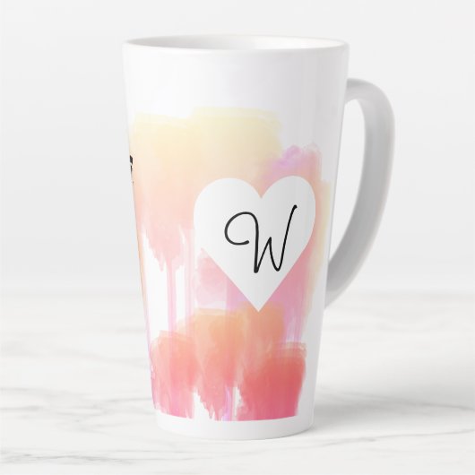 Ontwerpartiest op maat van Waterverf  Latte Mok (Rechterhoek)